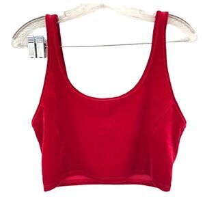 Forever 21 tank top womens red velvet crop top large